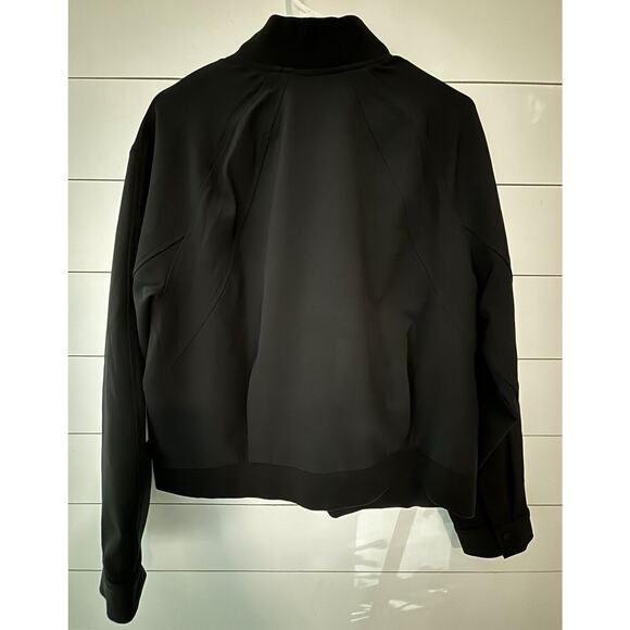 Athleta Endless Bomber Jacket Black Sz.Large NWT $139 Sustainable Fabric Stretch - Picture 6 of 8